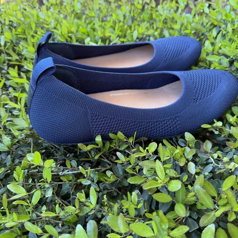 FITFLOP ALLEGRO KNIT MIDNIGHT NAVY BALLET FLATS‎ Sz 10 Arch Support Flexible